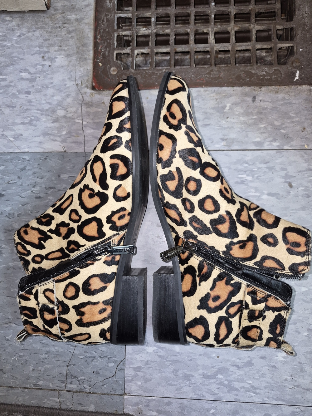 Blondo Leopard Print Ankle Booties in Tan and Black